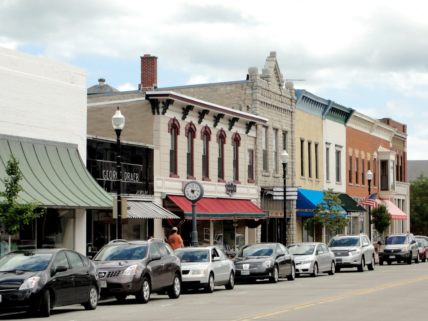 Historic storefronts along Third Avenue in downtown Sturgeon Bay